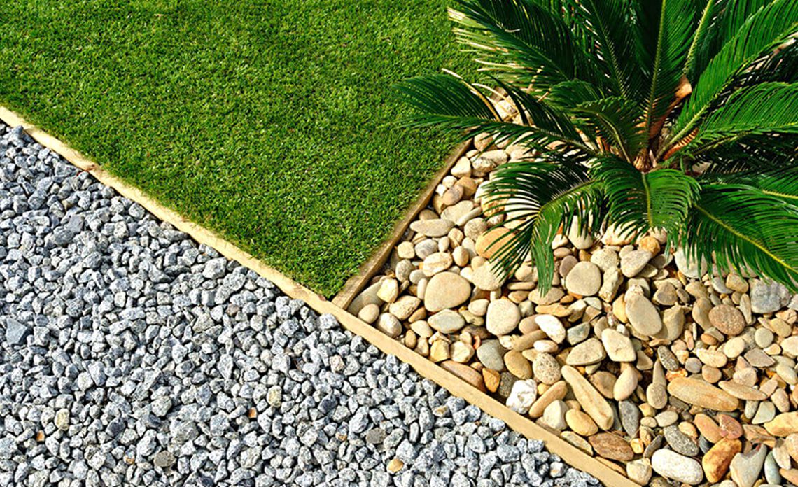 jardim com pedras brancas