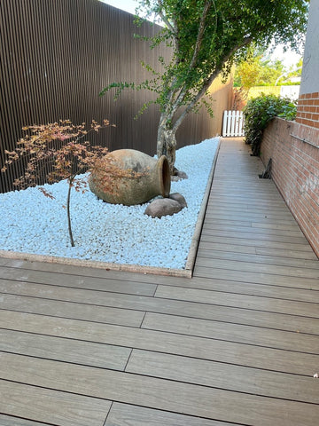 ideias criativas jardim pedras brancas