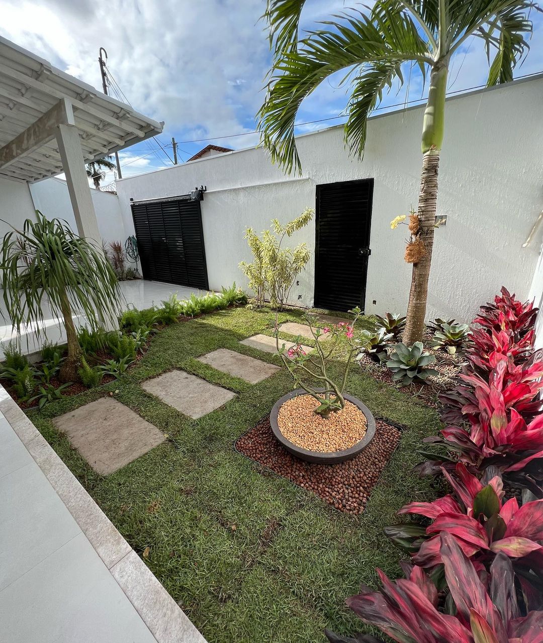 decoração de entrada com plantas