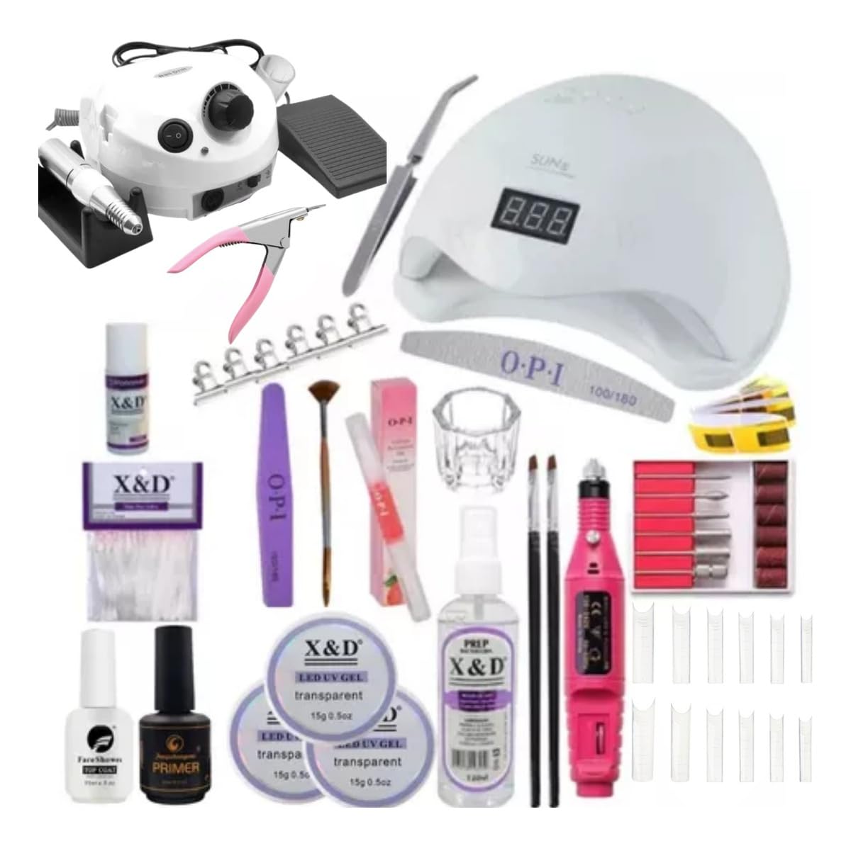 Kit de unhas em gel para iniciantes com cabine UV/LED