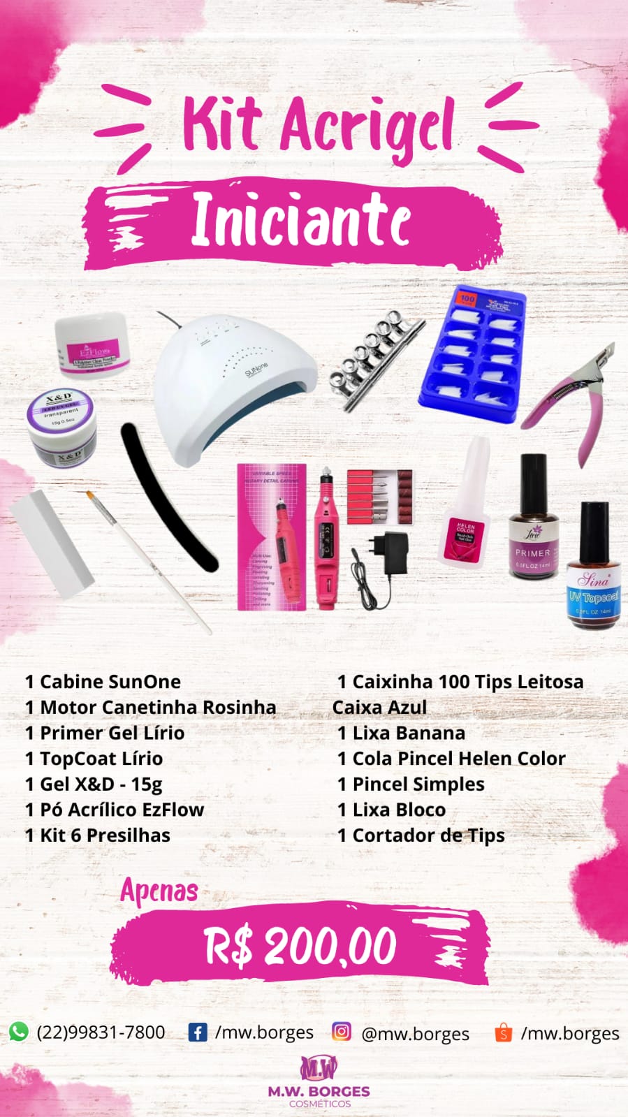 Kit de unhas em gel para iniciantes