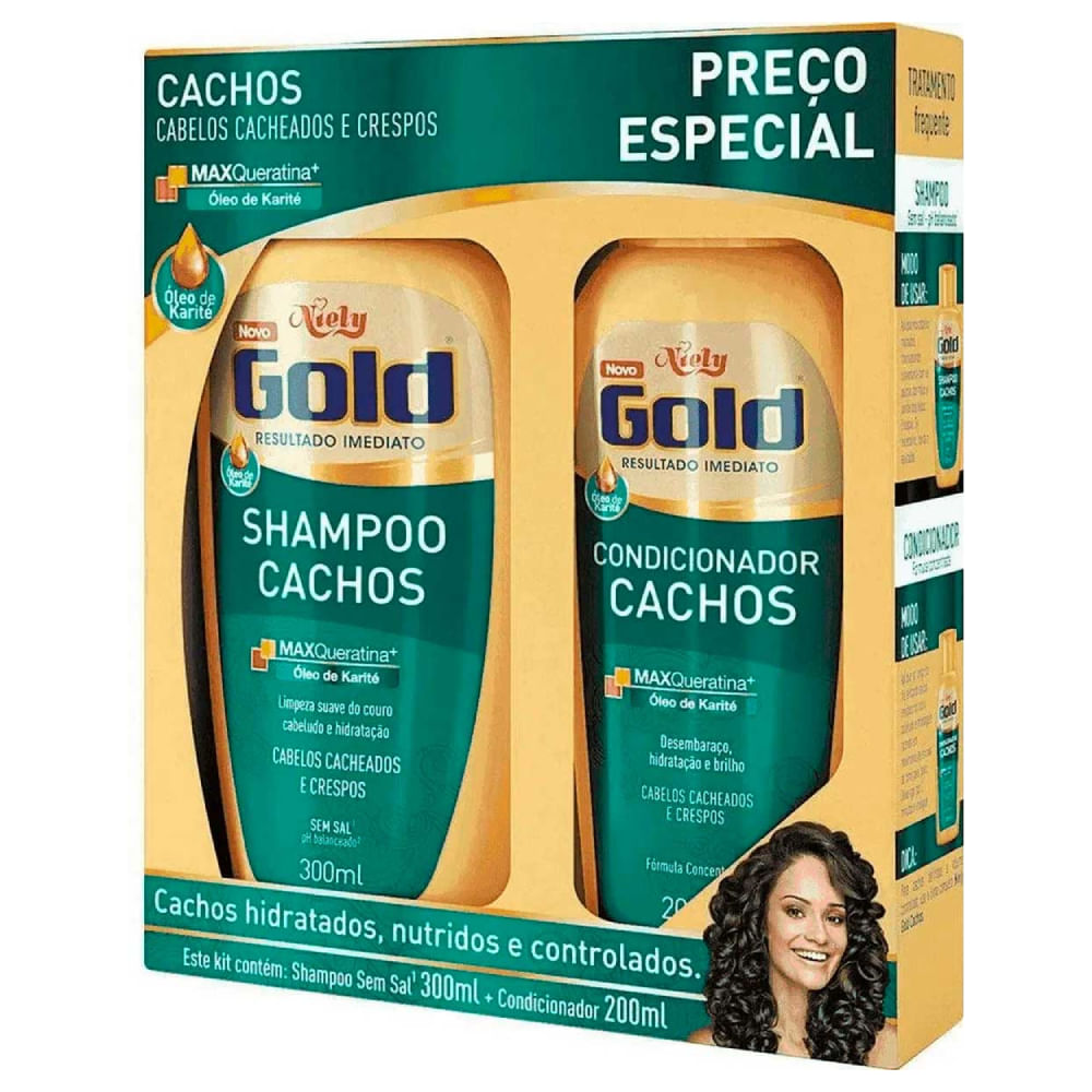 kit shampoo e condicionador para cabelos cacheados nutrição intensa