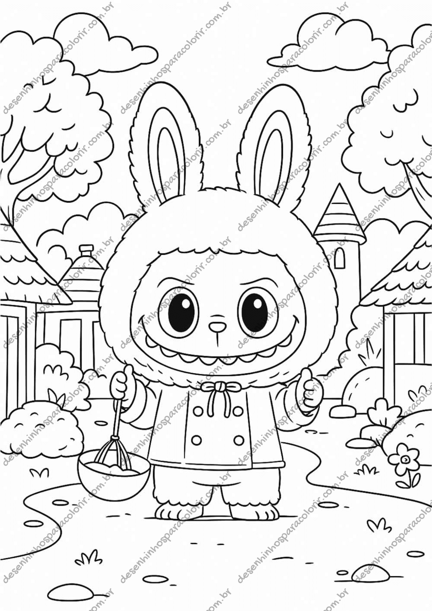 personagem Labubu para colorir