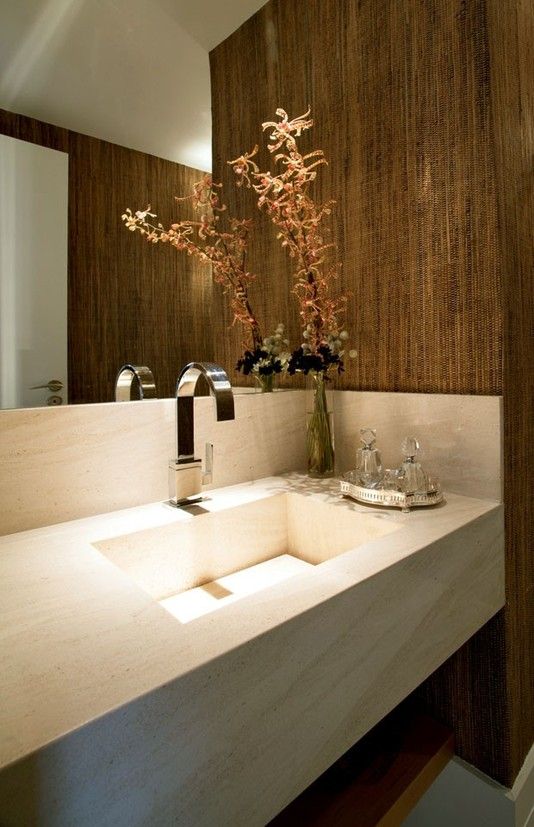 lavabo com cuba esculpida