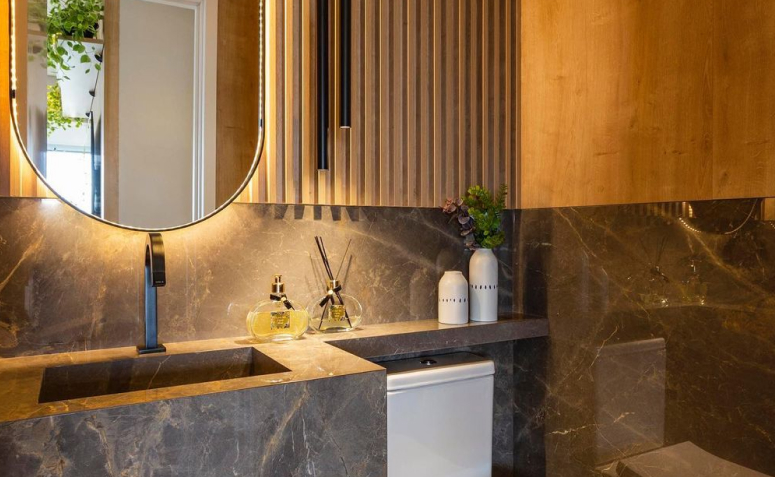 lavabo com cuba esculpida