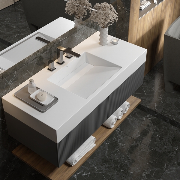 lavabo com cuba esculpida