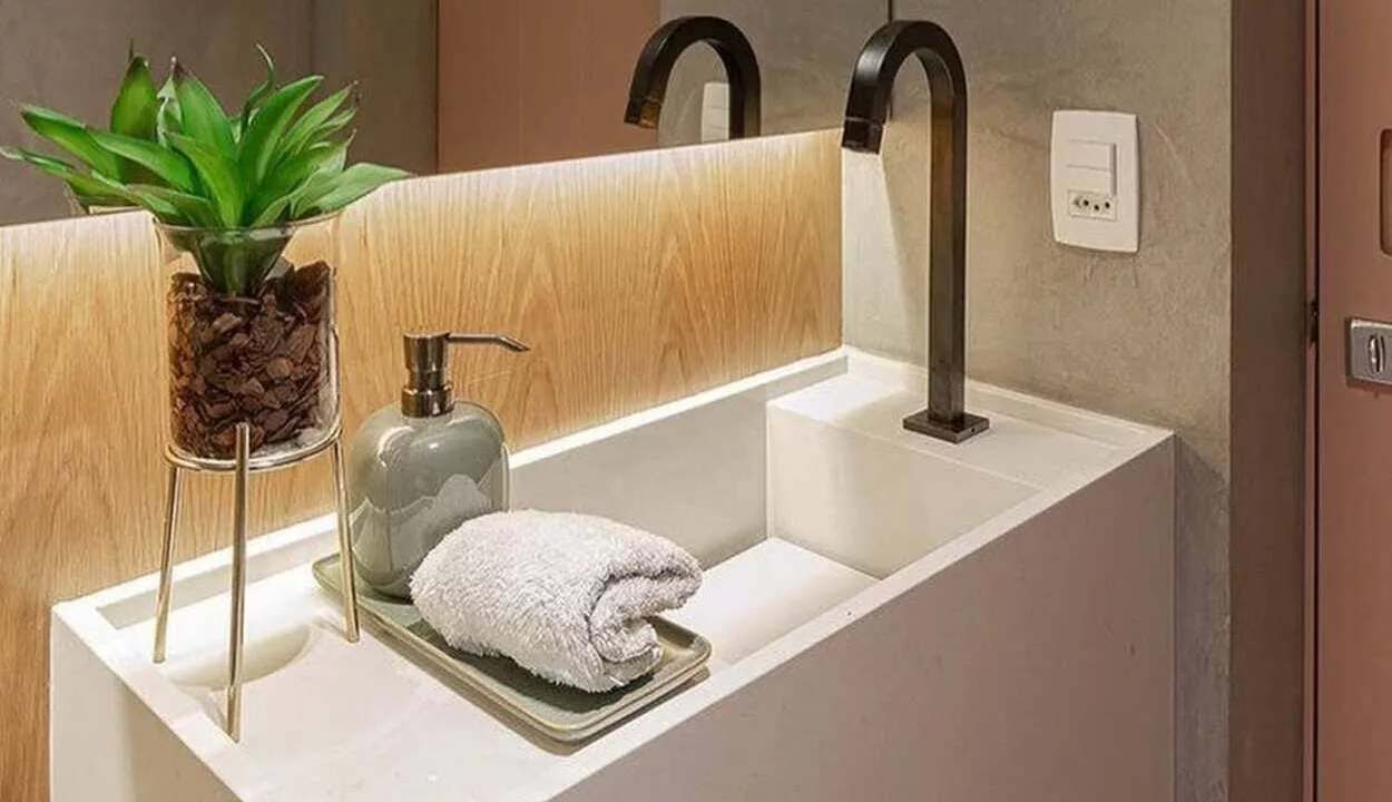 lavabo com cuba esculpida