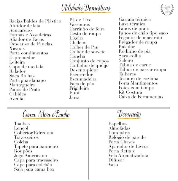 lista de presentes banheiro