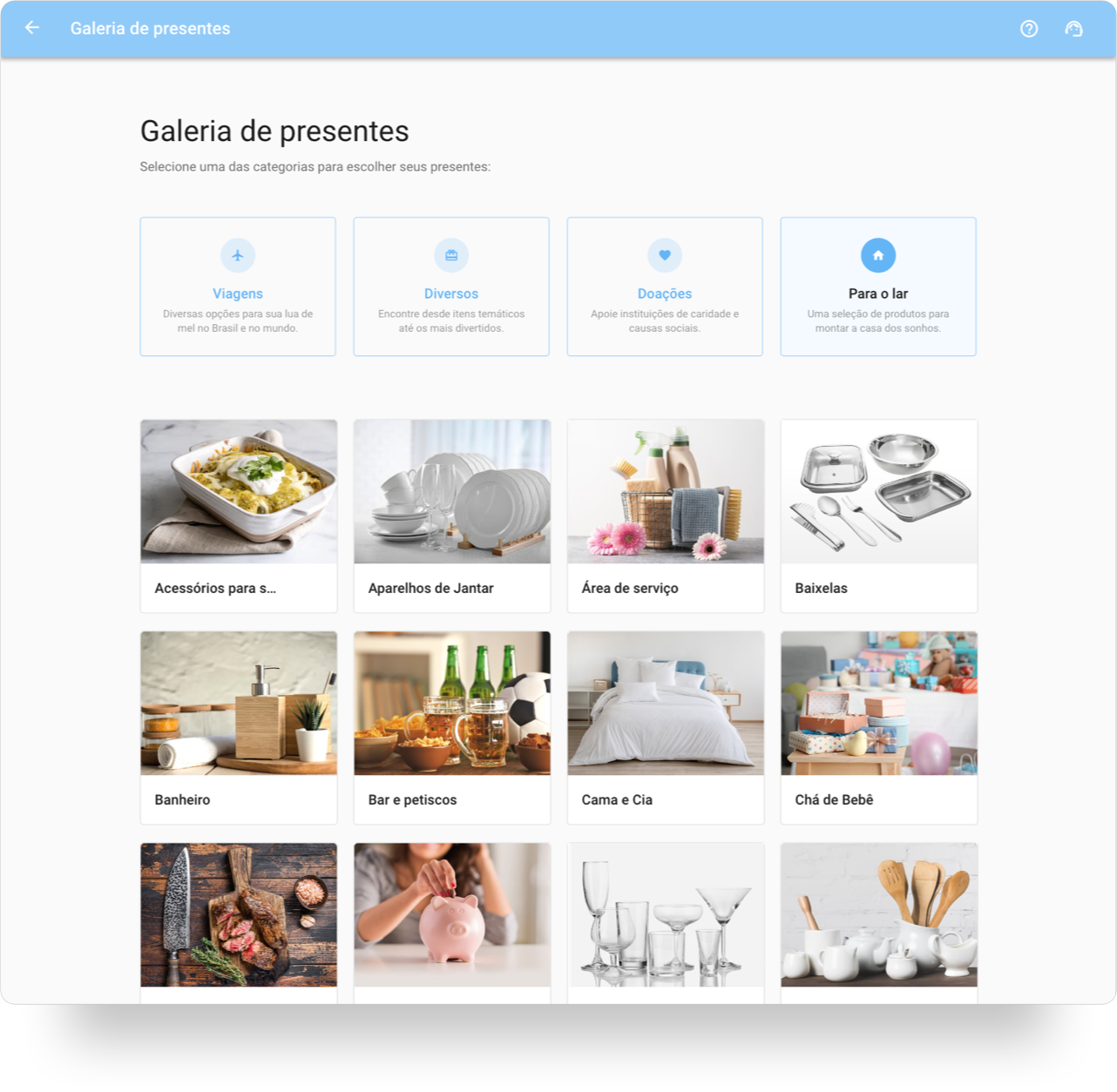 lista de presentes chá de panela