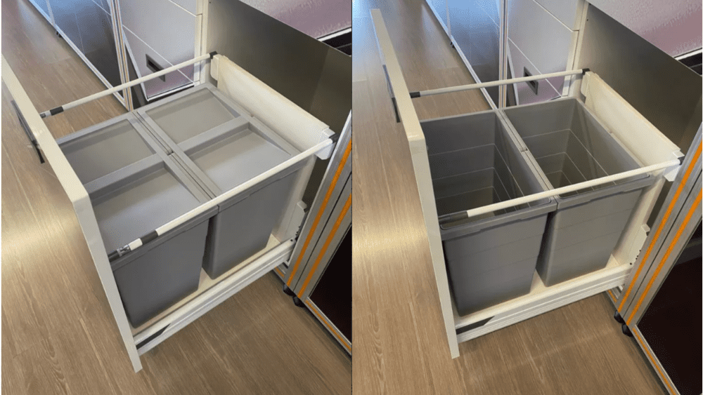 lixeira embutida no armário da cozinha