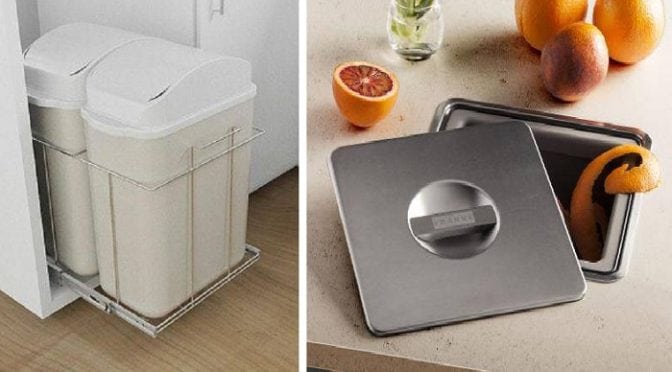 lixeira embutida no armário da cozinha