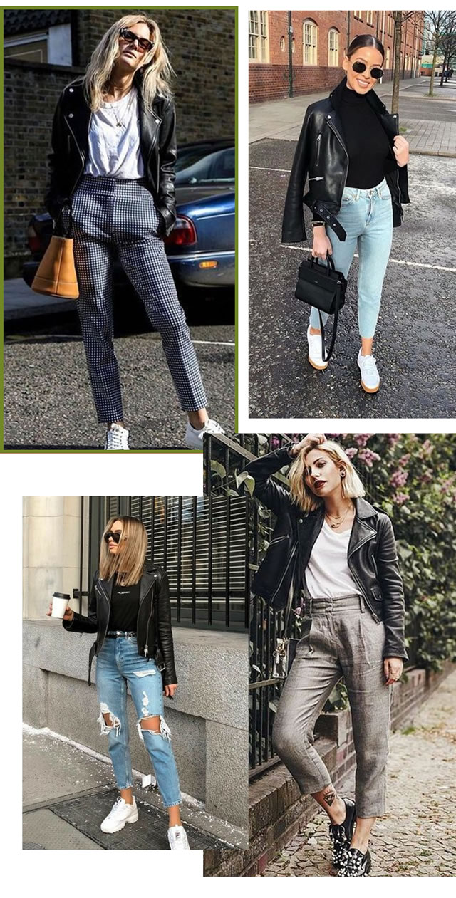 look com jaqueta de couro