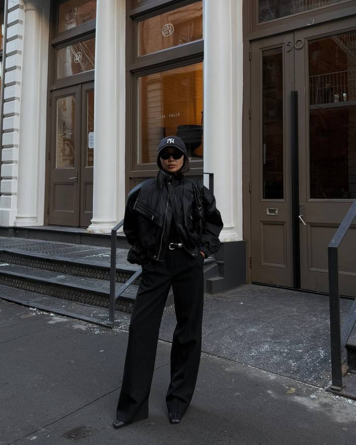 look com jaqueta de couro