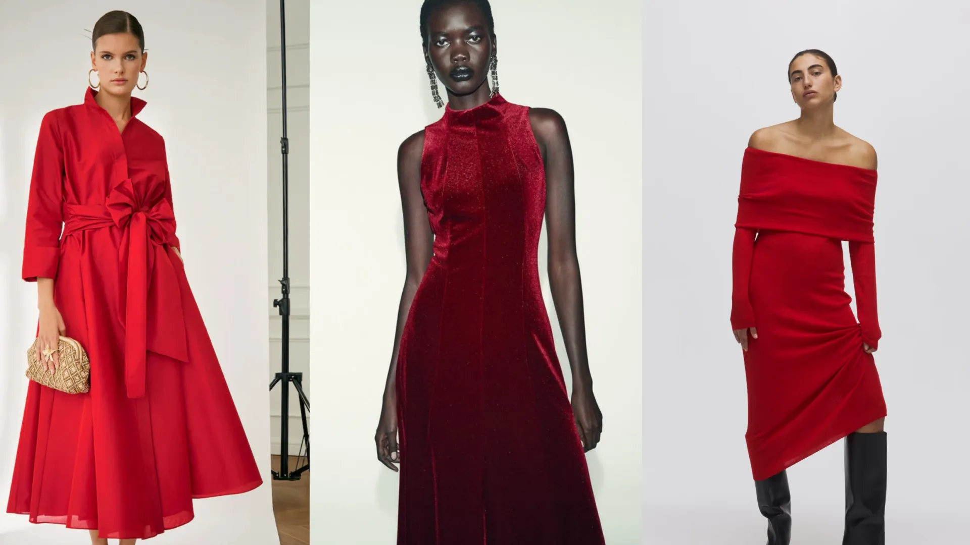 vestido vermelho longo vs midi para natal