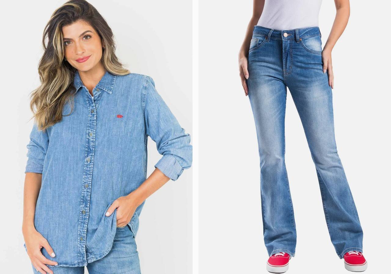 look festa junina feminino com calça jeans