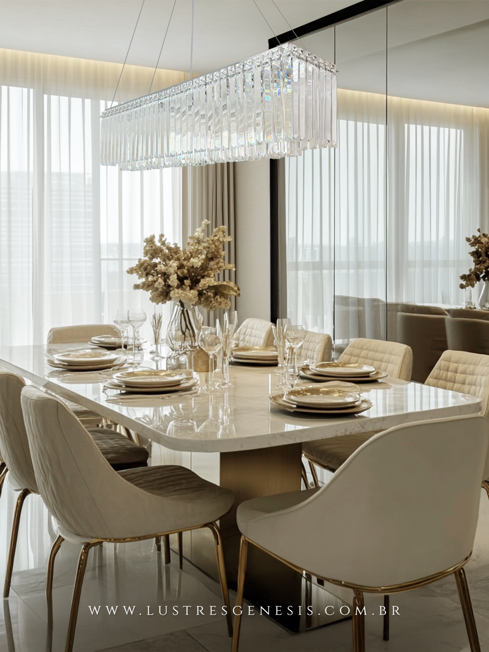 Lustre de cristal para sala de jantar