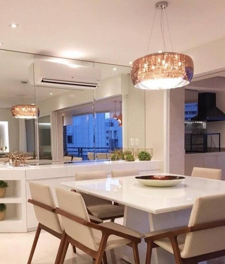 Lustre sala de jantar com metal