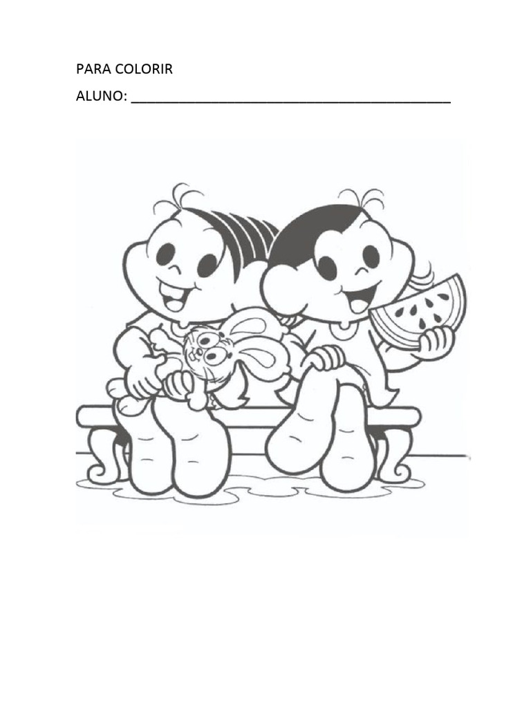 livreto de colorir da Magali PDF