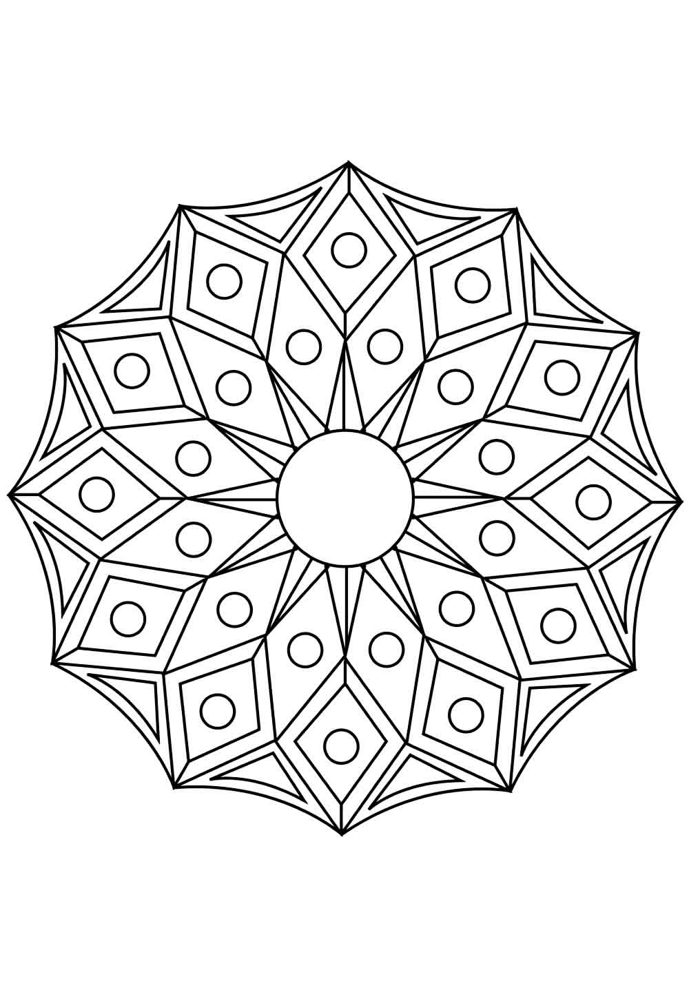 mandala para colorir geométrica