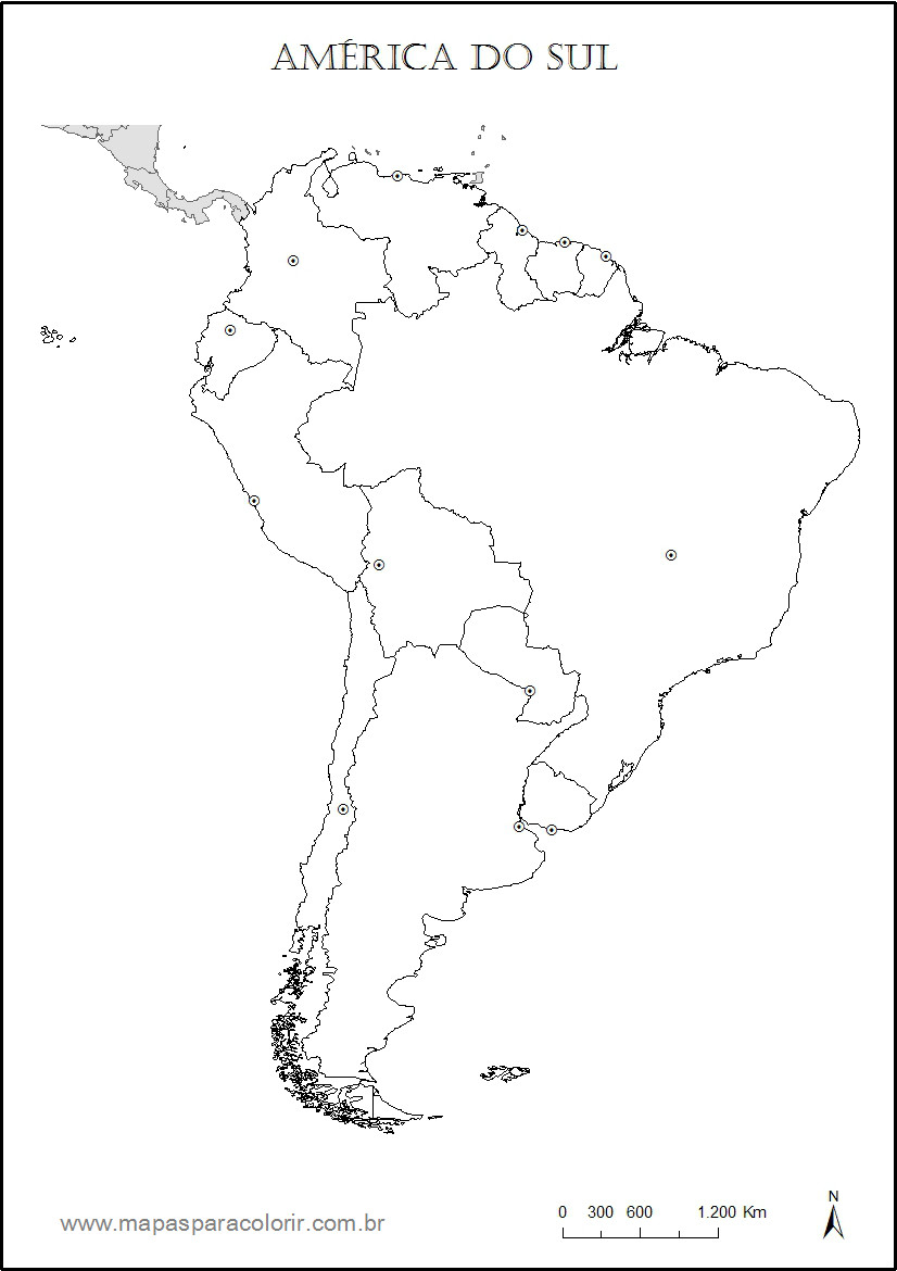 mapa da américa do sul para pintar