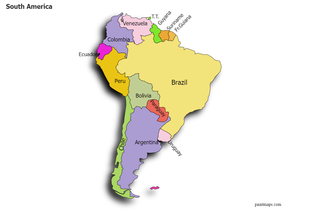 desenho mapa américa do sul