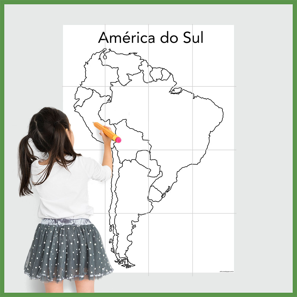 mapa da américa do sul para pintar
