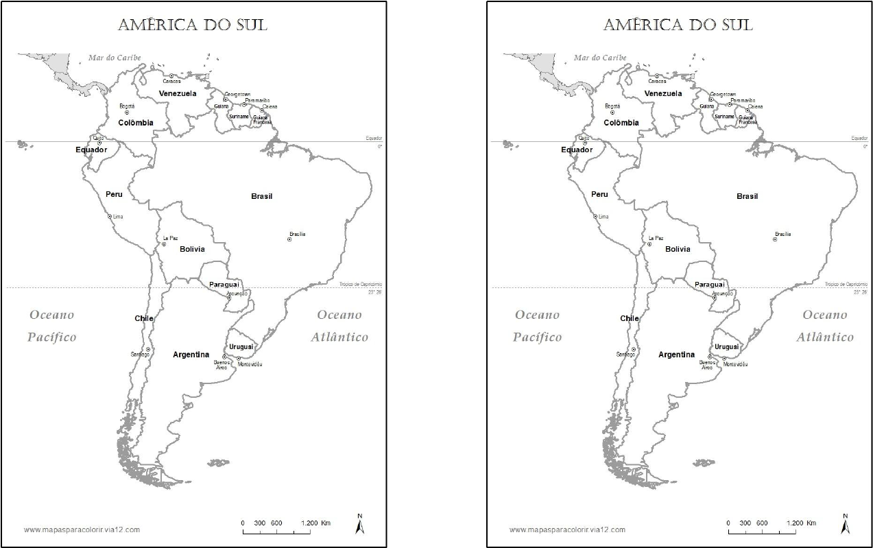 desenho mapa américa do sul