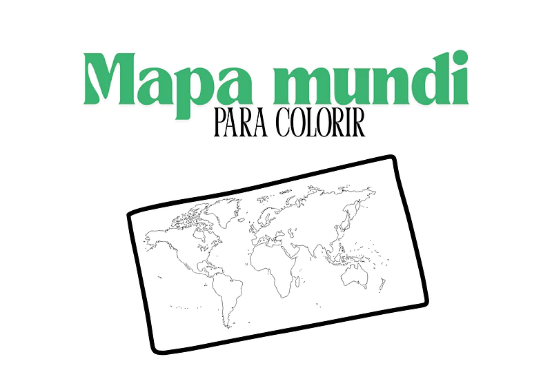 mapa mundi em branco para colorir