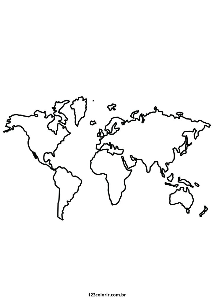 mapa mundi político para imprimir e colorir