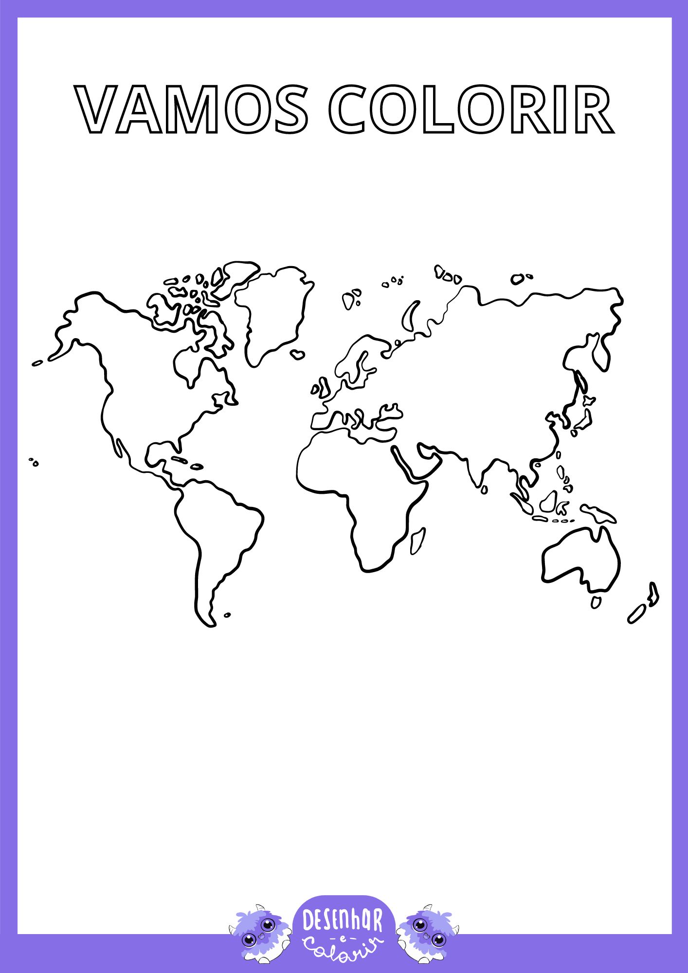 mapa mundi para pintar