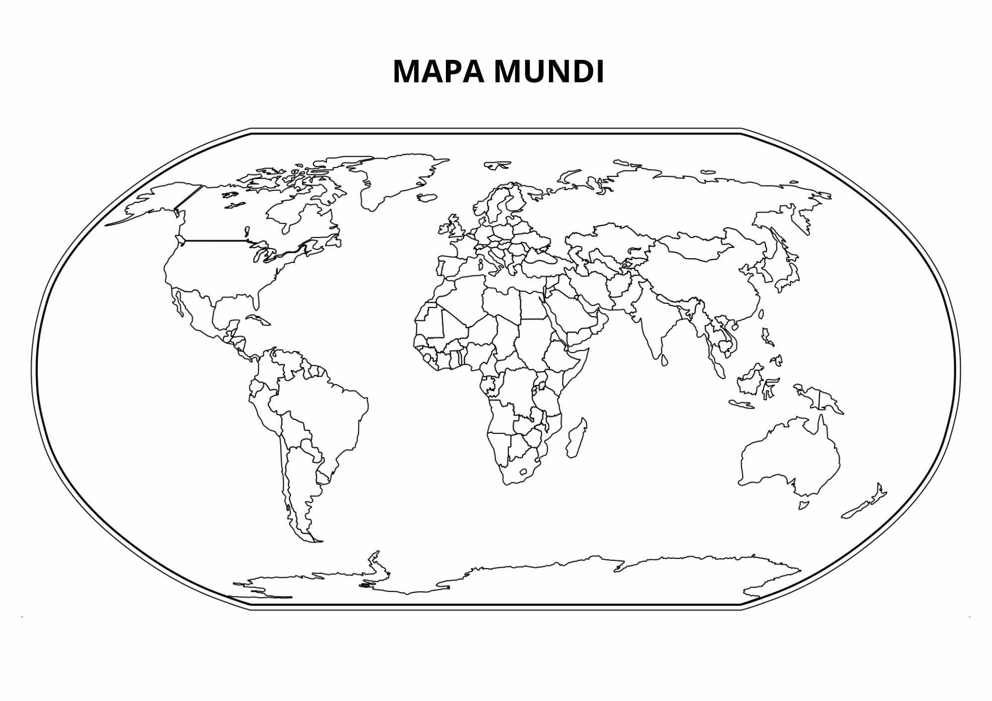 mapa dos continentes para colorir