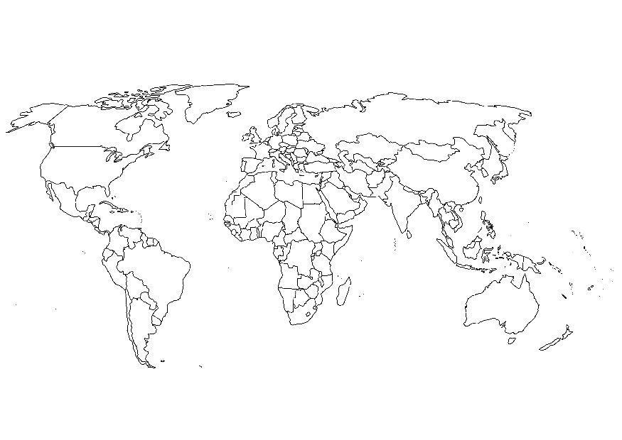 mapa mundi infantil para colorir