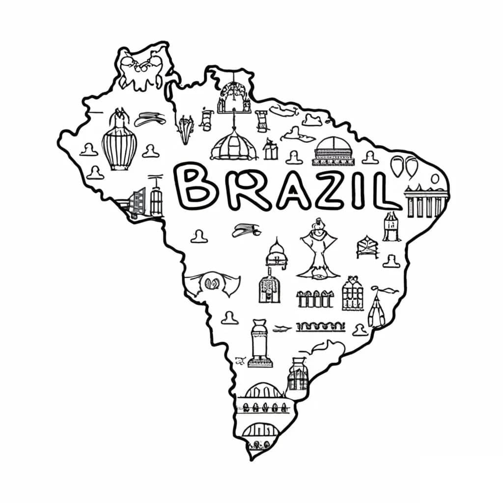 mapa de paises para colorir