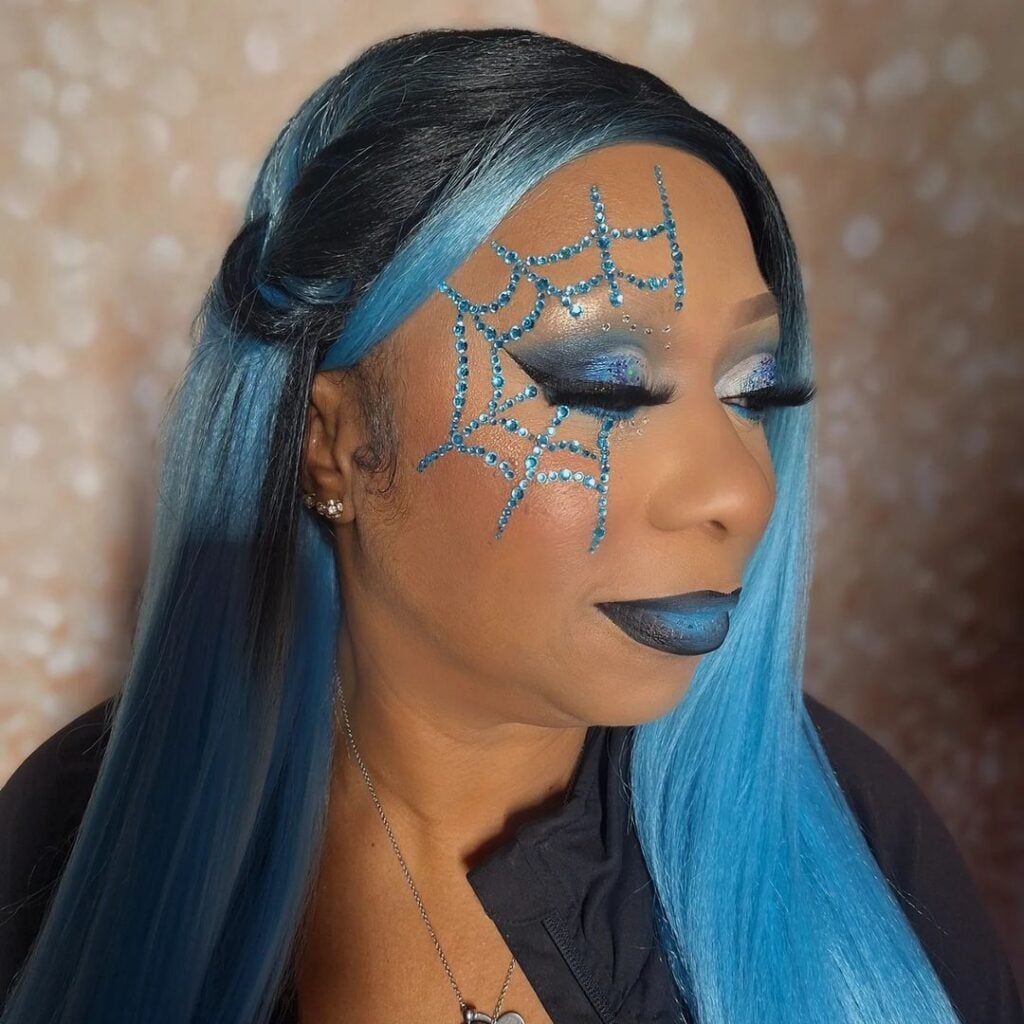 ideias maquiagem bruxa mistica strass halloween