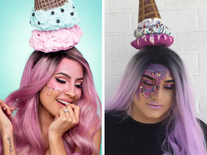maquiagem casquinha de sorvete
