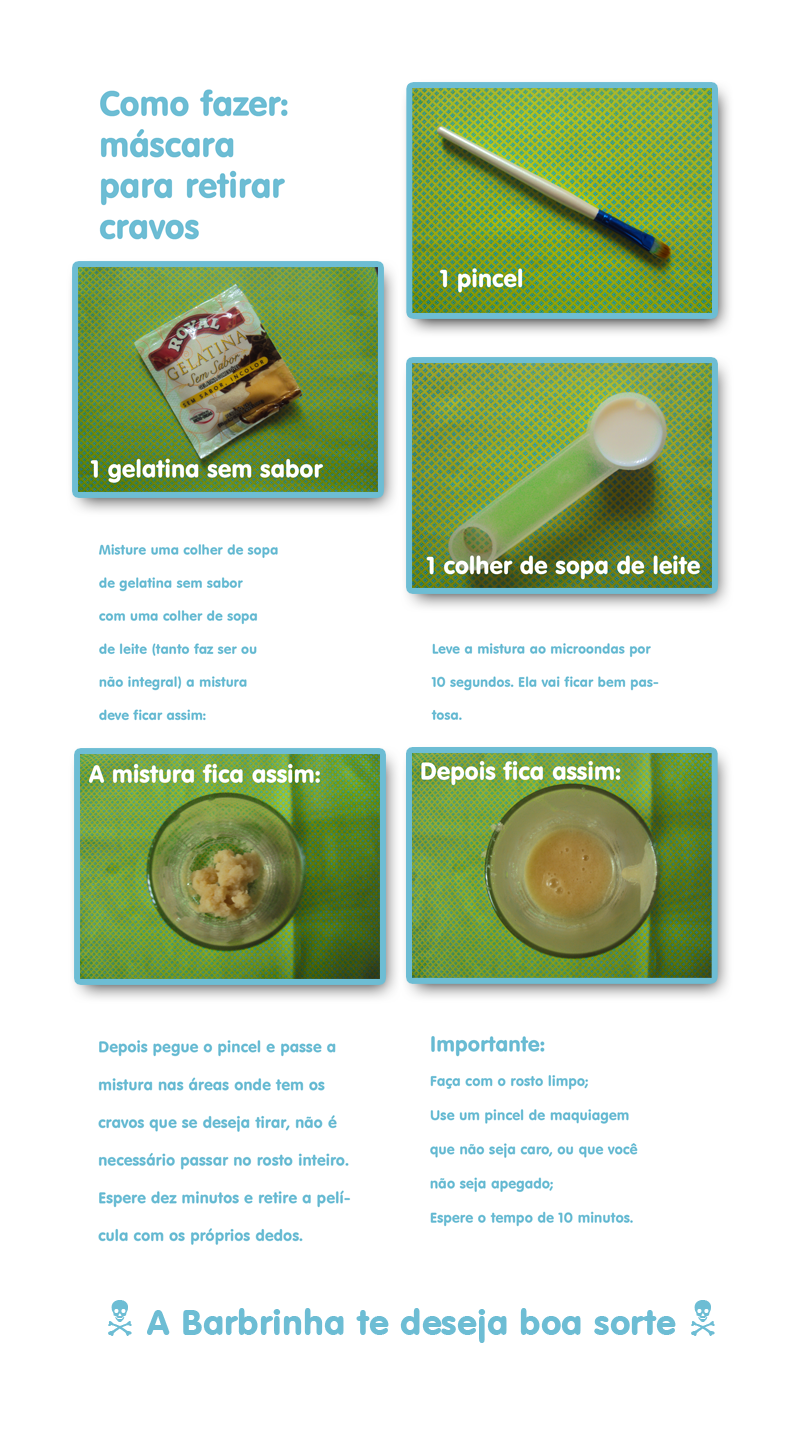 mascara caseira para tirar cravos