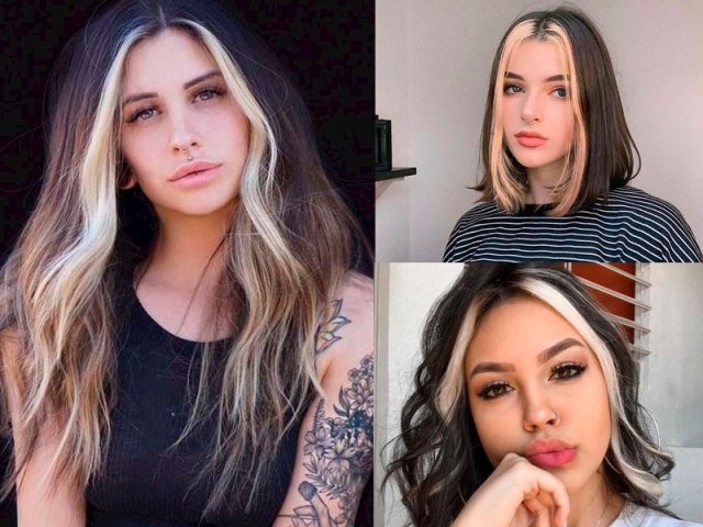 inspiração de mechas brancas na frente para todos os tipos de cabelo