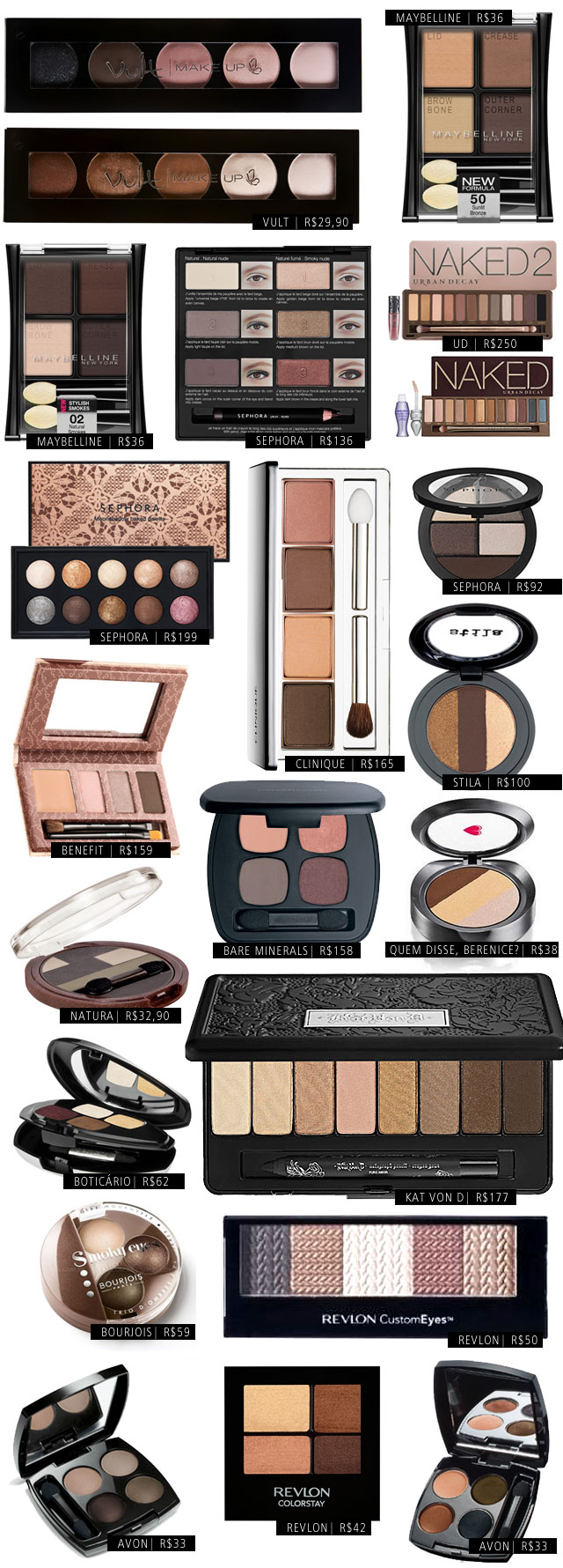 melhores paletas de sombra neutras