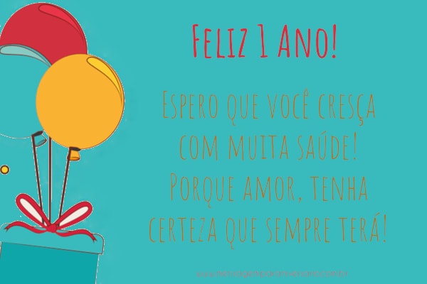 texto aniversário 1 ano