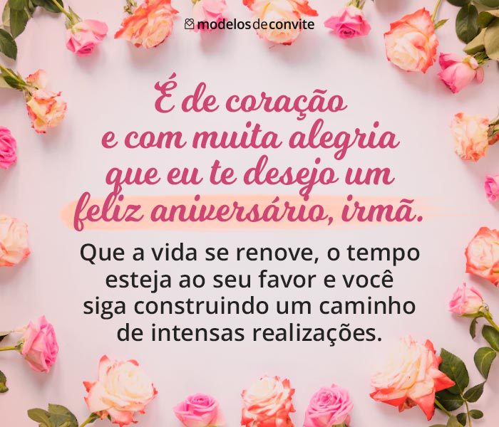 Mensagens de Aniversário com Citações Famosas para Irmã