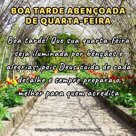 mensagens de boa tarde quarta-feira