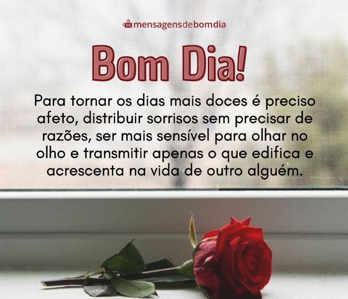 mensagem de bom dia com carinho