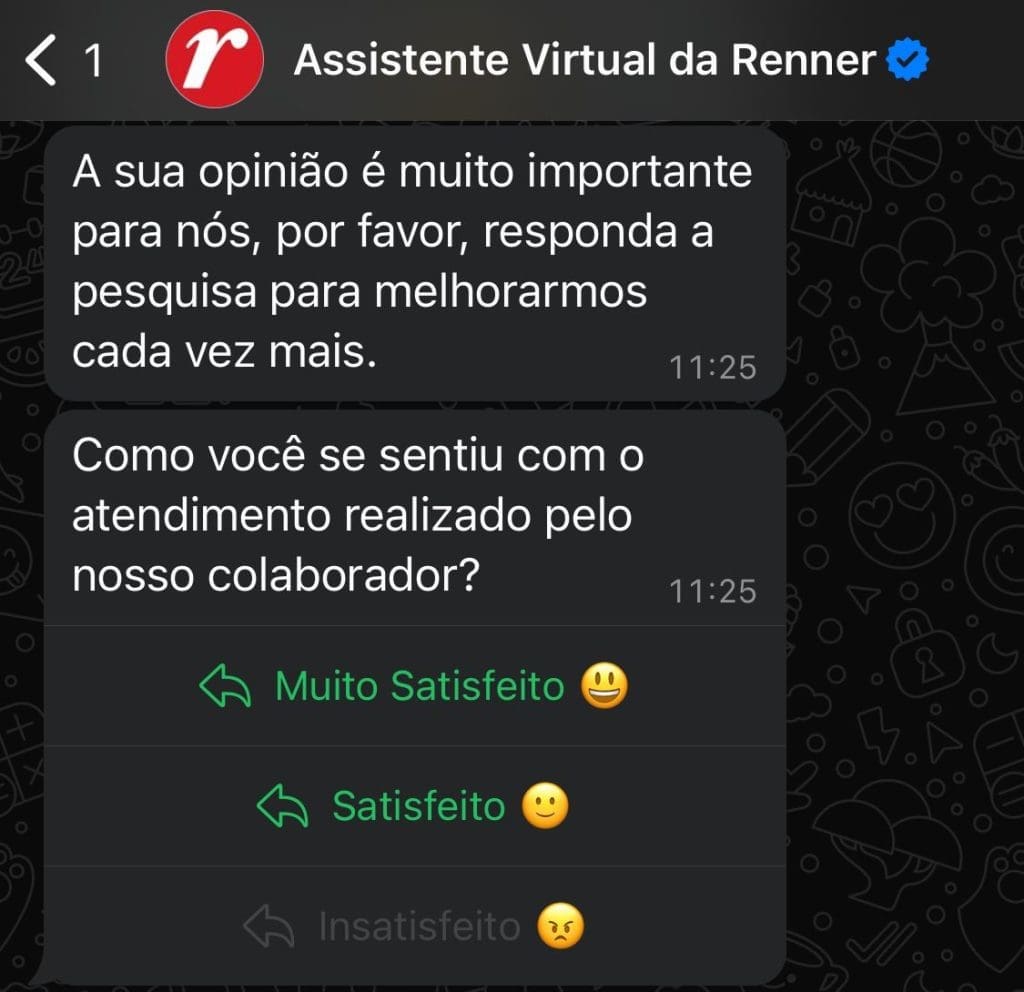 mensagem para