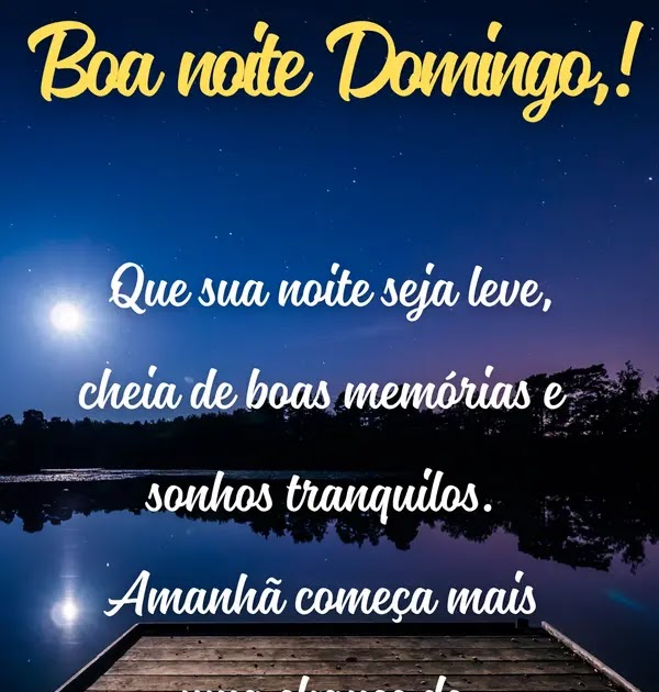 frases de boa noite domingo para status