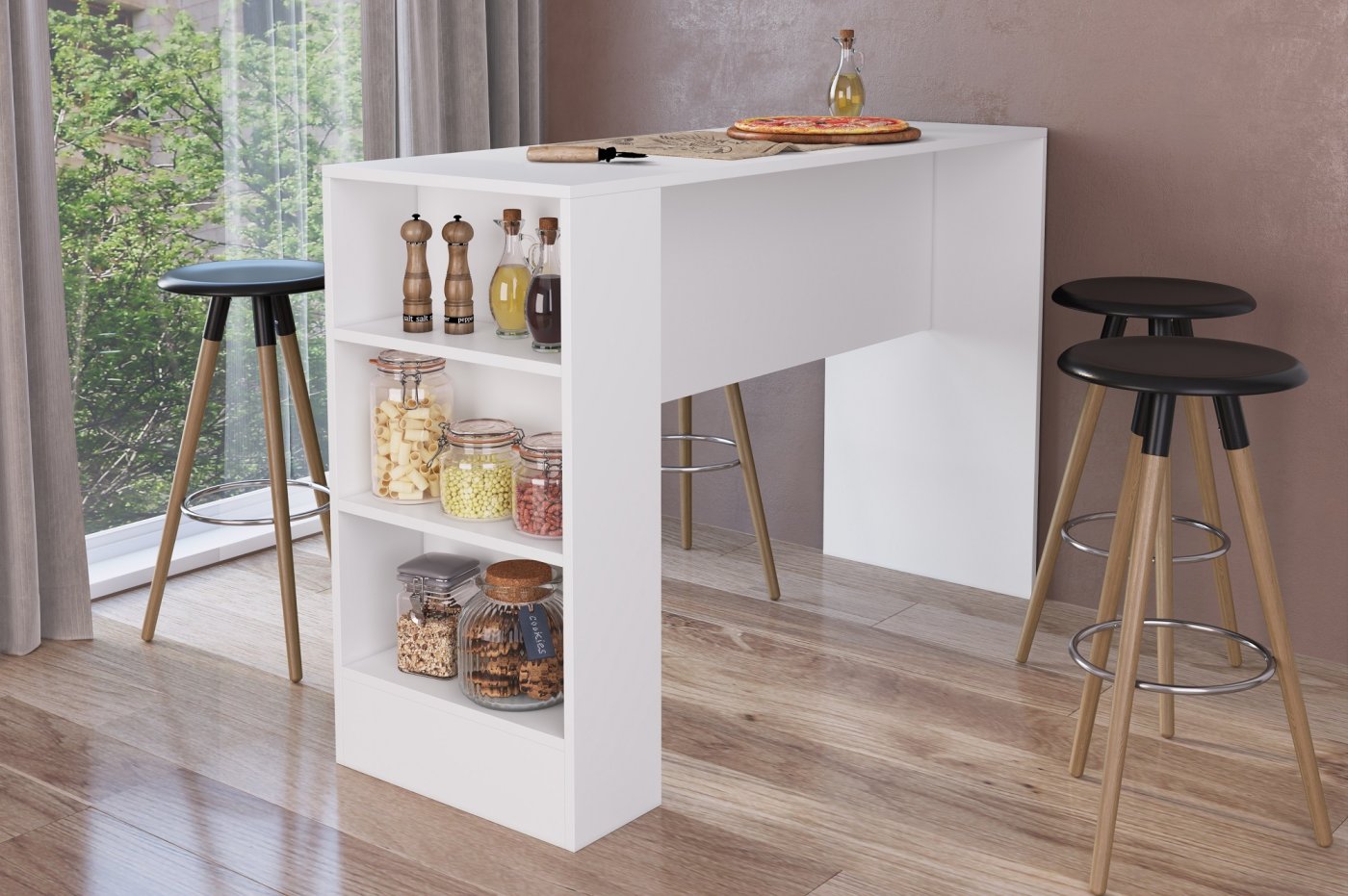 Mesa balcão em inox