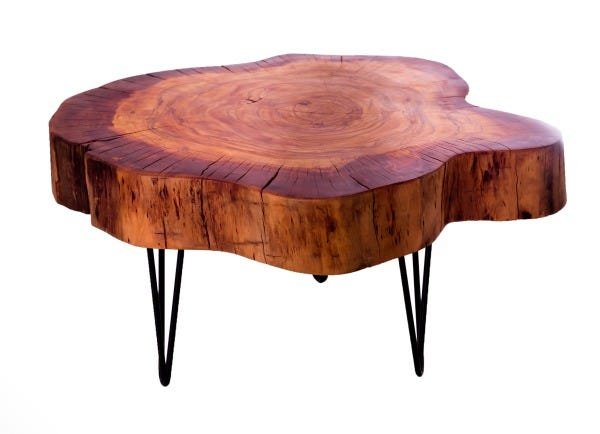 mesa de centro de madeira rustica