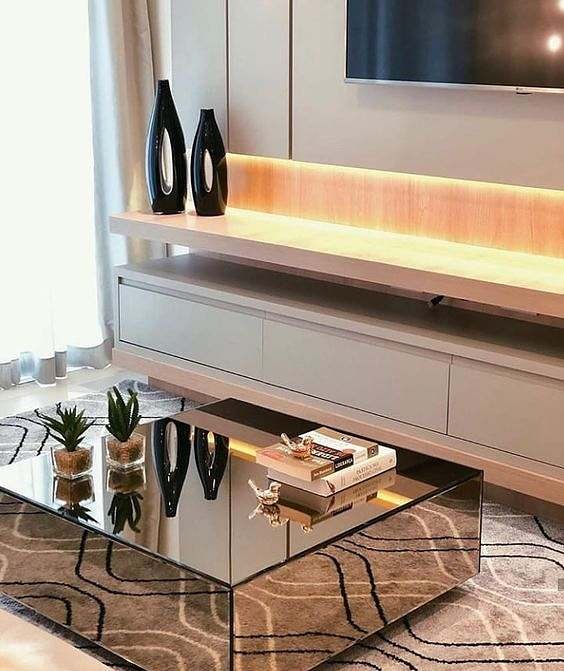 mesa de centro espelhada