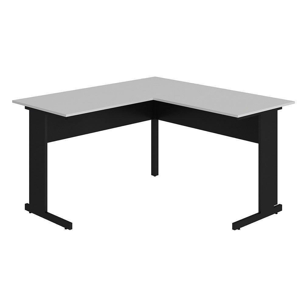 mesa em l com prateleiras