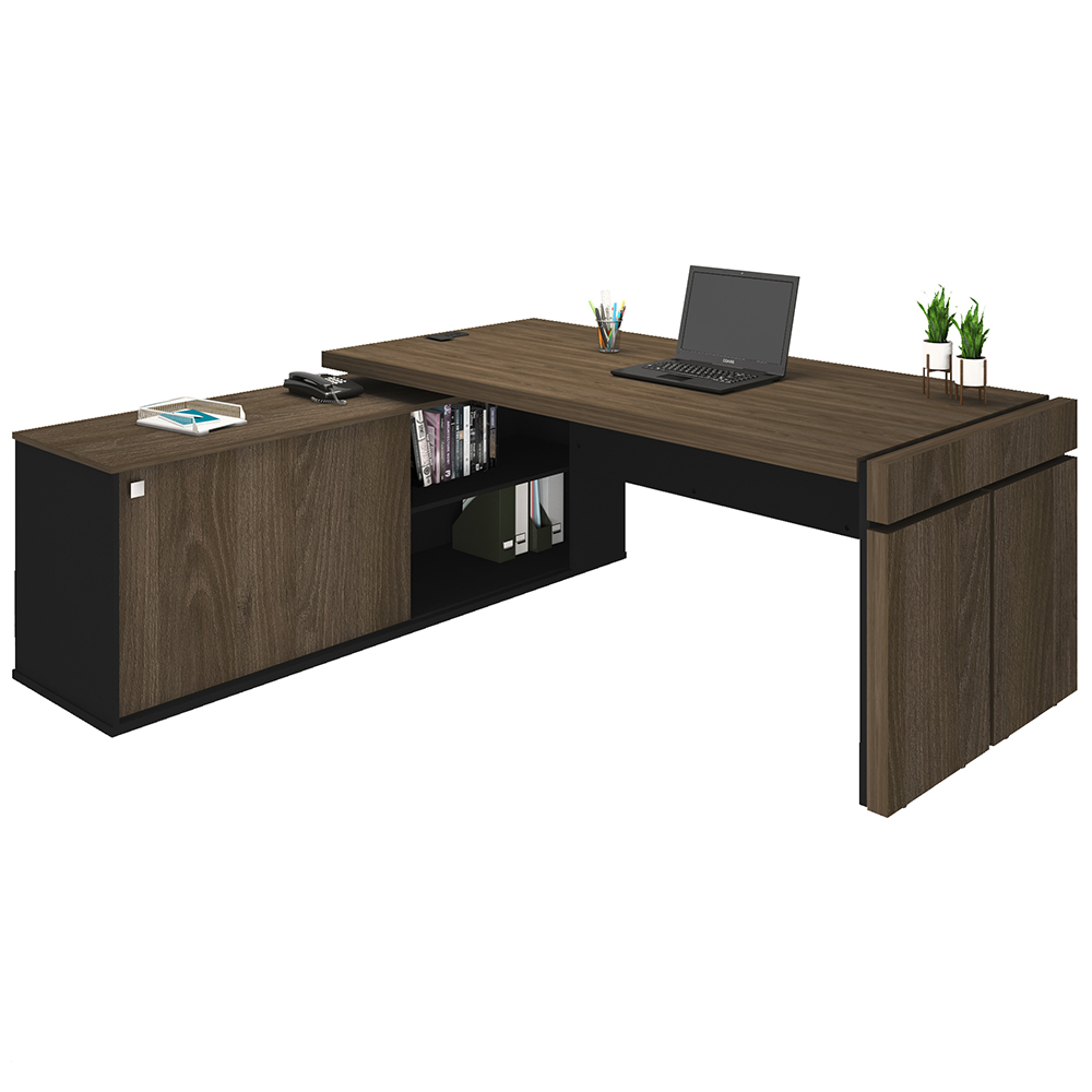 mesa em l de madeira
