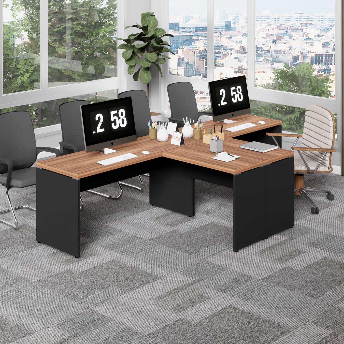 mesa de escritorio para duas pessoas